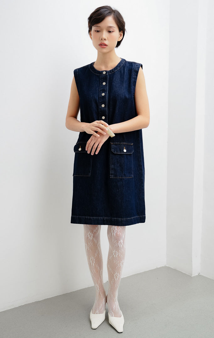 Winnie Dress Dark Denim