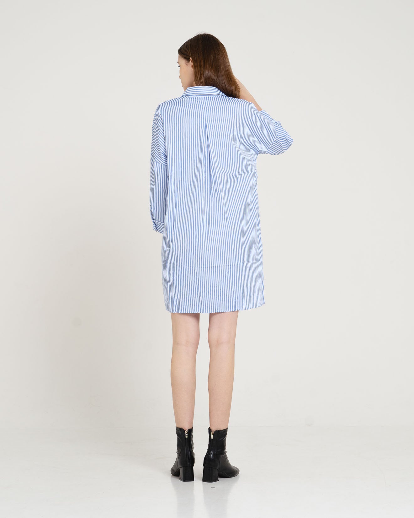 Anthea Oversized Stripped Blue Shirt Dress – 786302