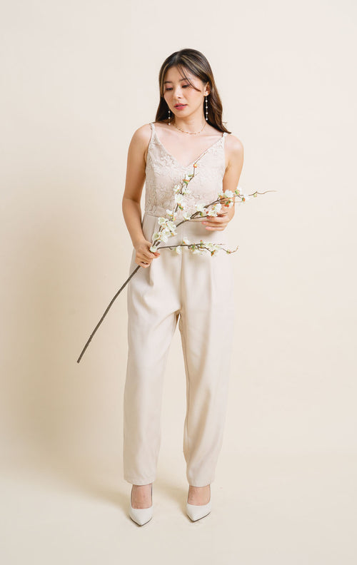 CNY Calendula Embroidery Ivory Jumpsuit – 786931