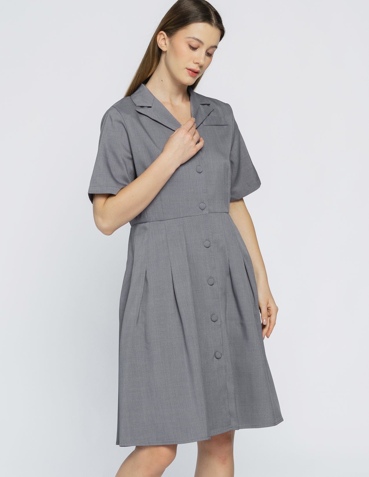 Glena Mini Relaaxed Grey Dress - 787307