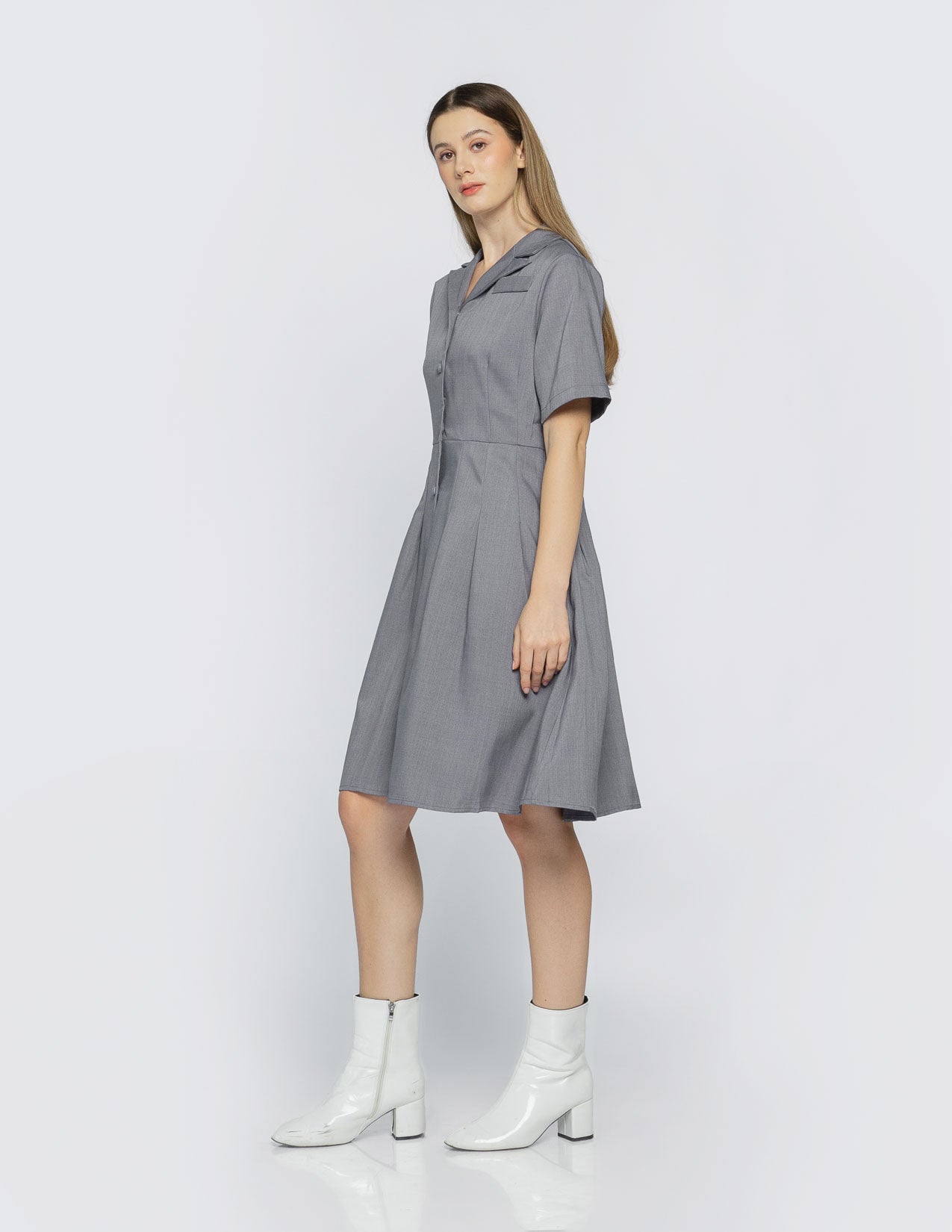 Glena Mini Relaaxed Grey Dress - 787307