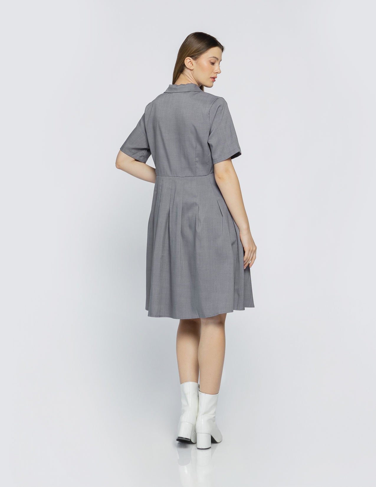 Glena Mini Relaaxed Grey Dress - 787307