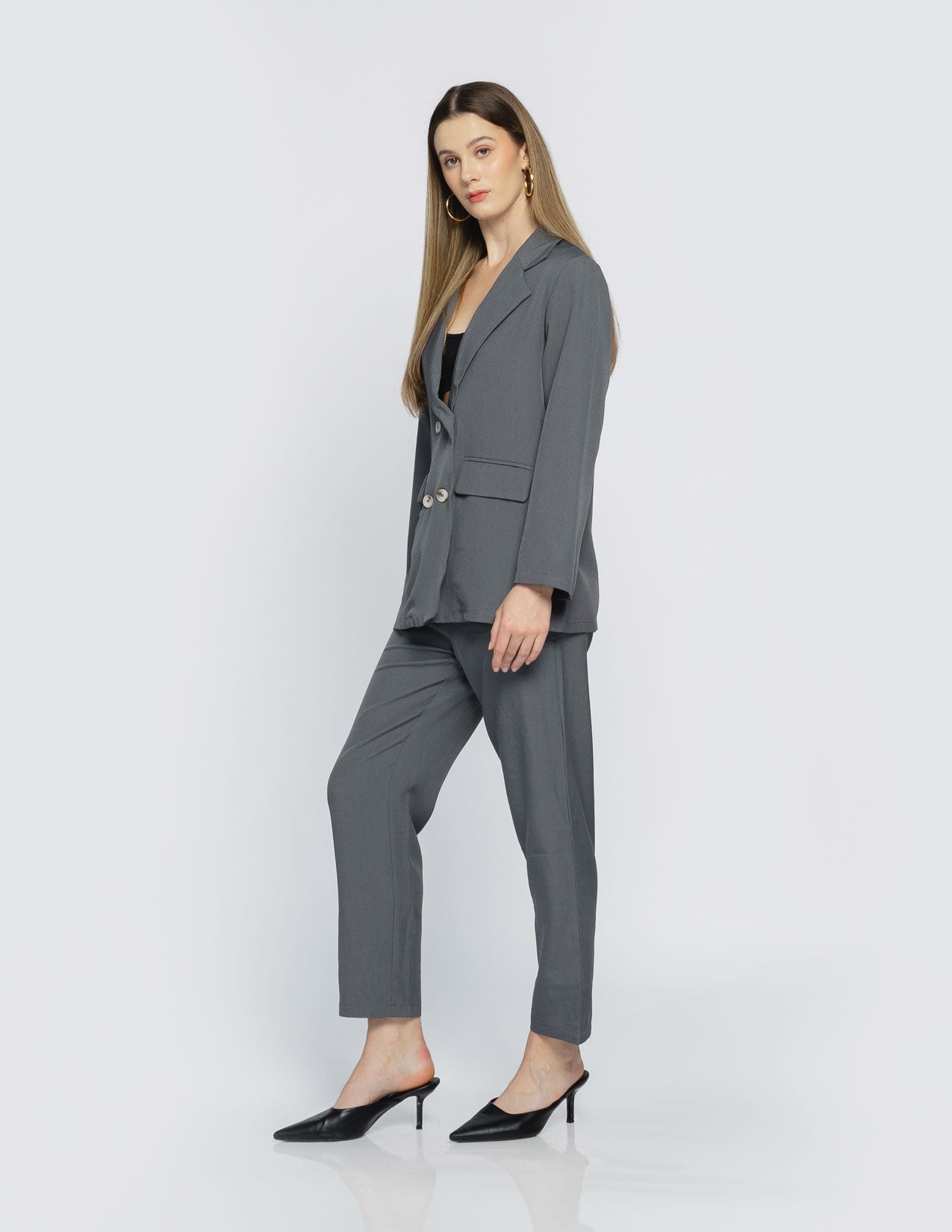 Queenela One Set Grey Blazer - 787909