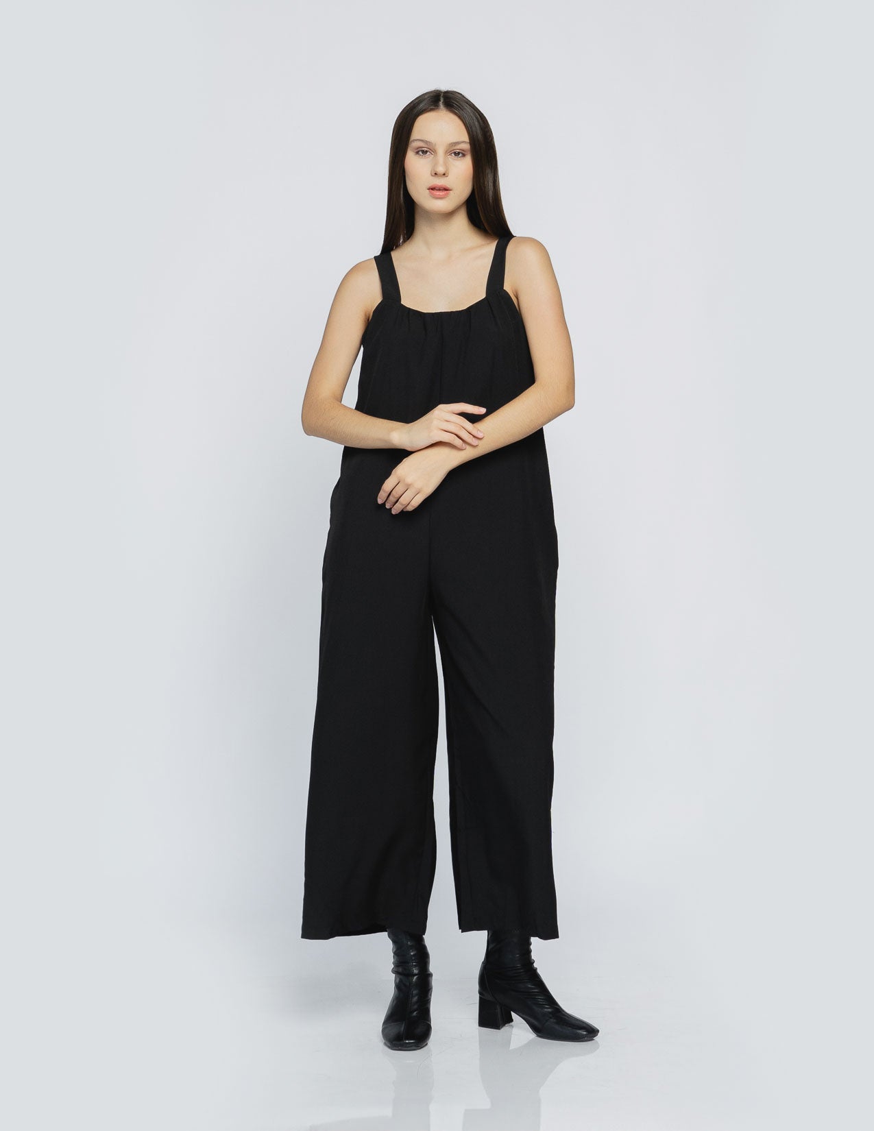 Sabine Wide Leg Black Jumpsuit - 787922