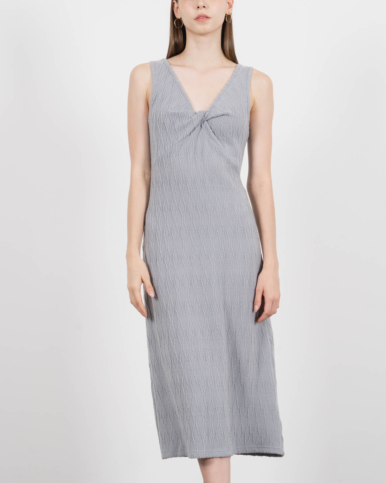 Carla Knot Woven Grey Dress – Dress Rajut Wanita - 788204