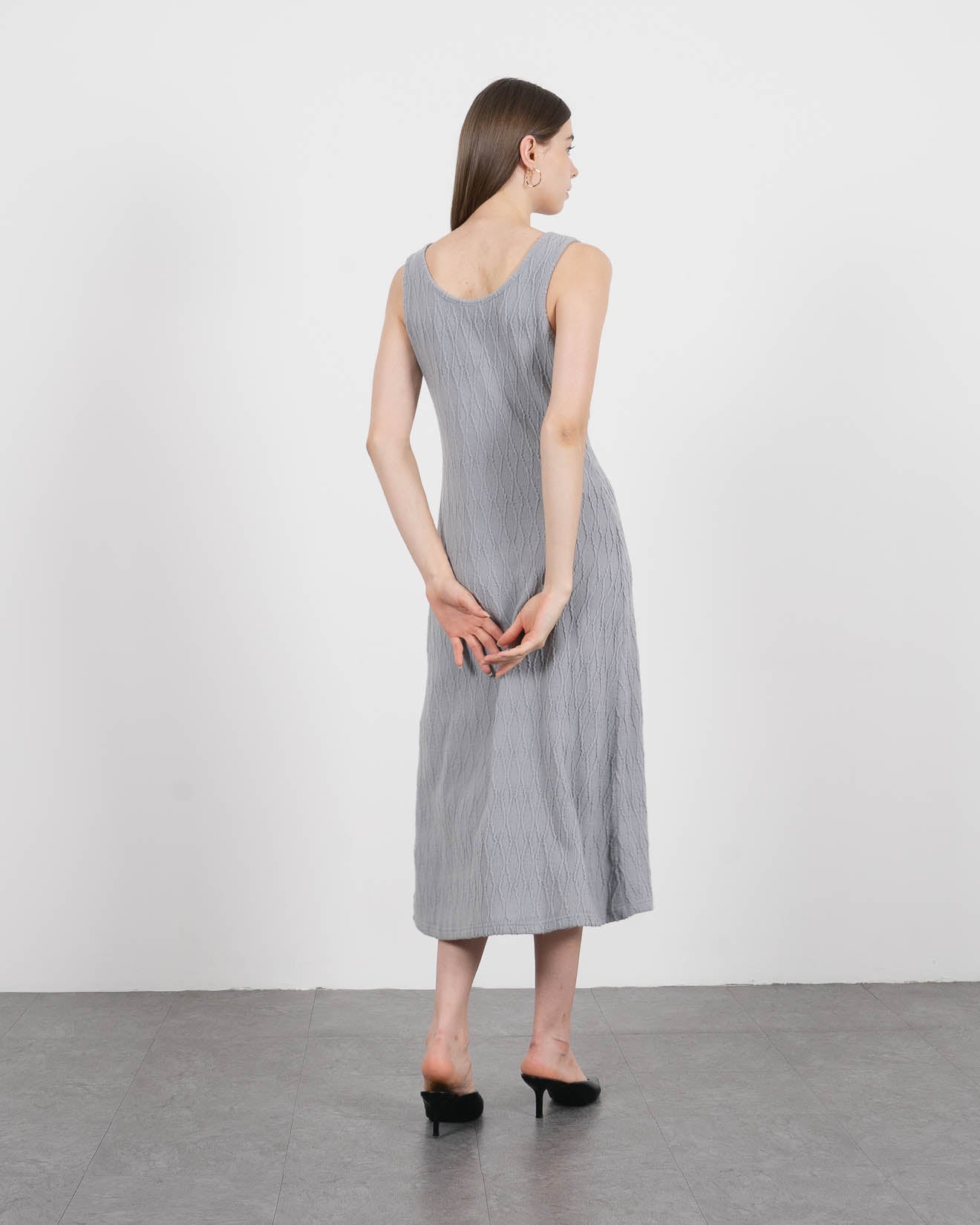 Carla Knot Woven Grey Dress – Dress Rajut Wanita - 788204