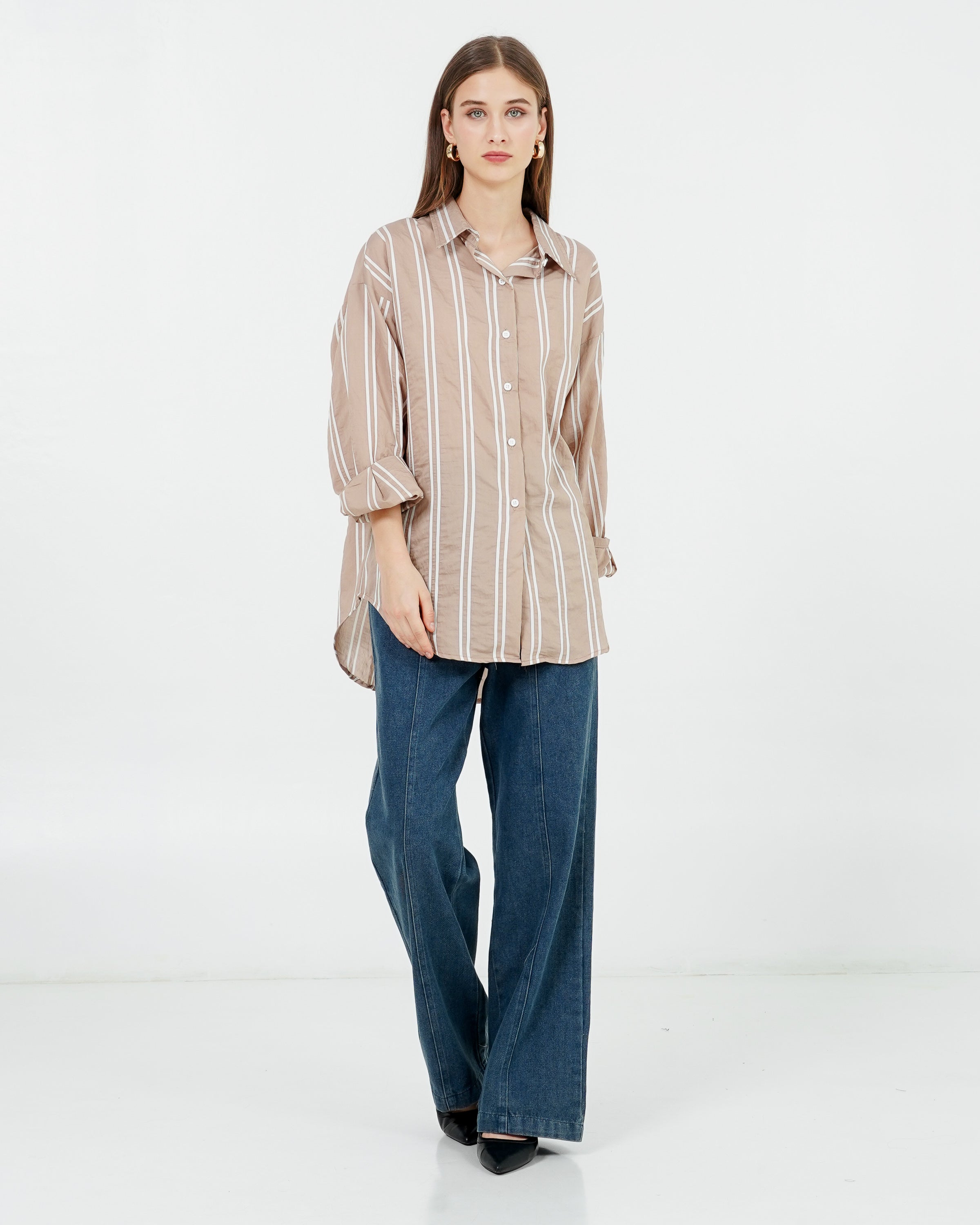 Noel Top Brown Striped