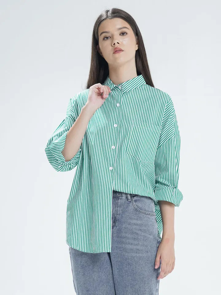 Amanda Shirt Green Striped