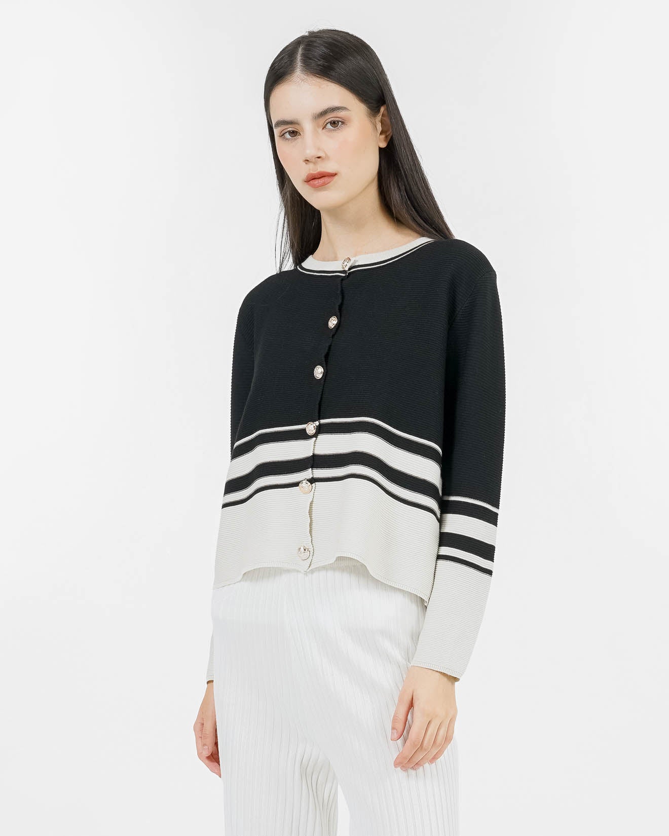 Isabel Cardigan Black Striped