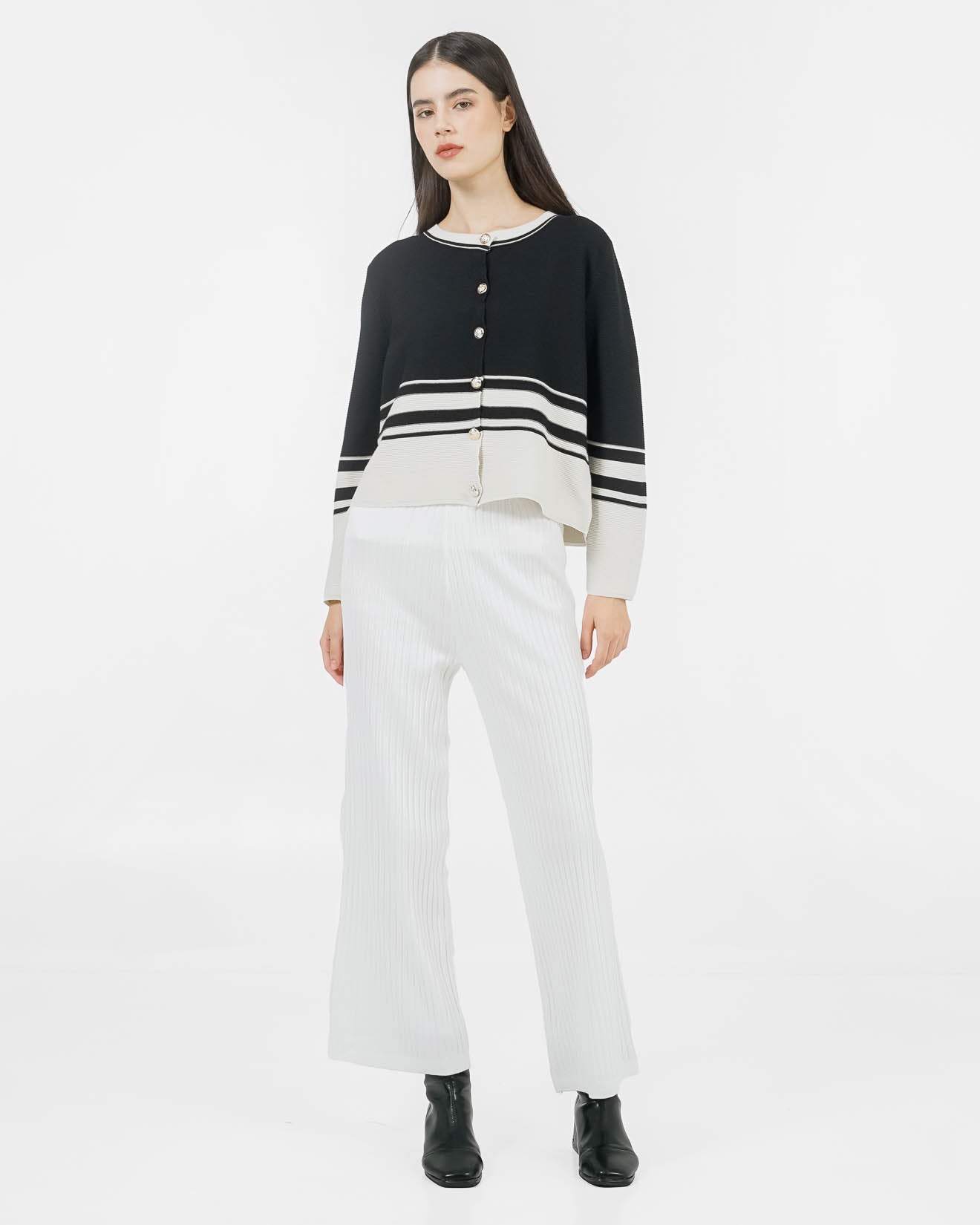 Isabel Cardigan Black Striped