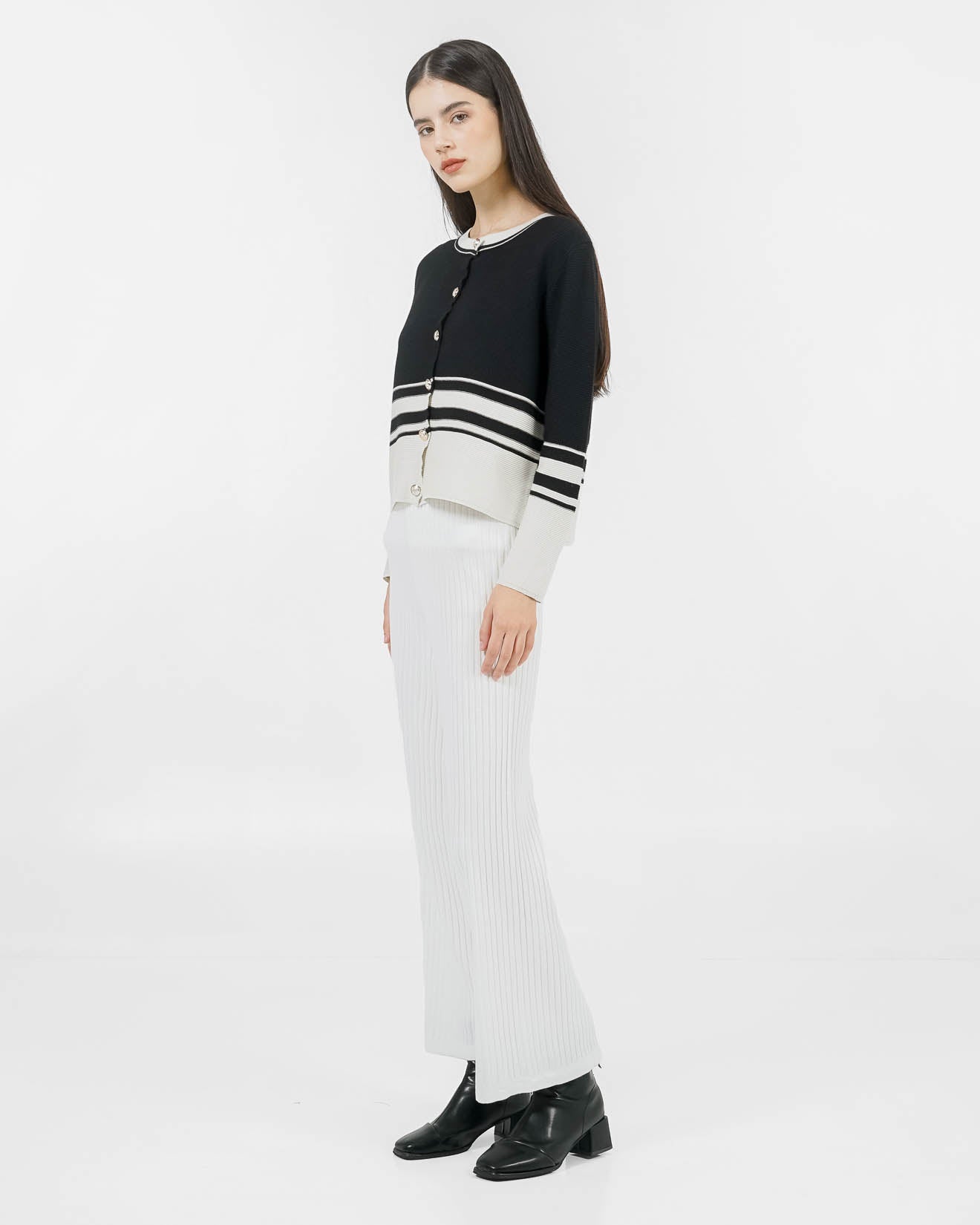 Isabel Cardigan Black Striped