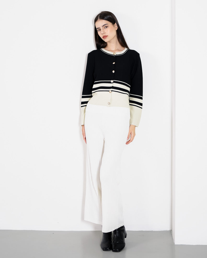 Isabel Cardigan Black Striped