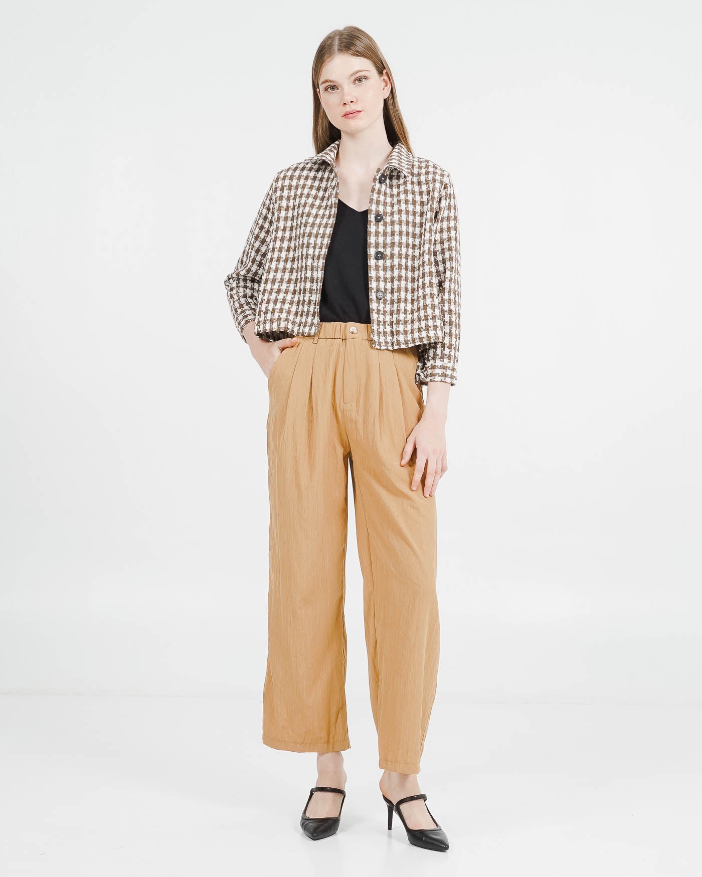 Tiara Gingham Outer Brown