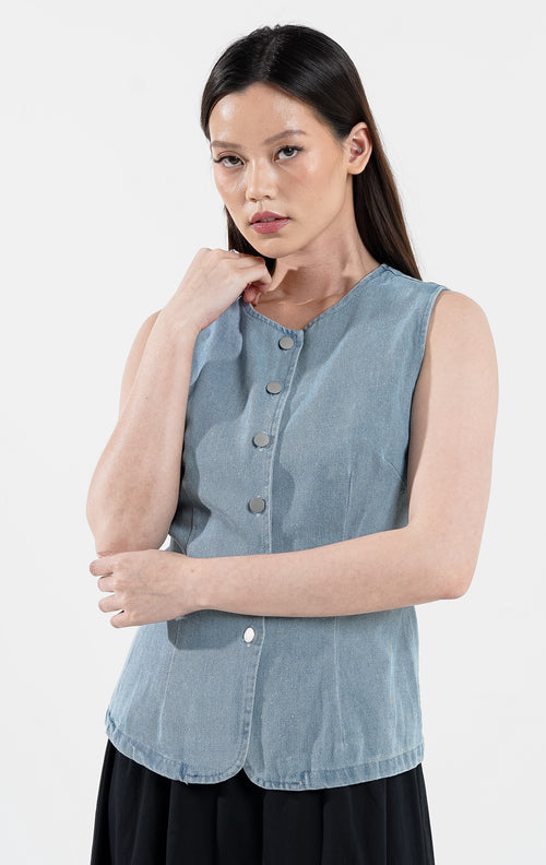 Virly Top Light Denim