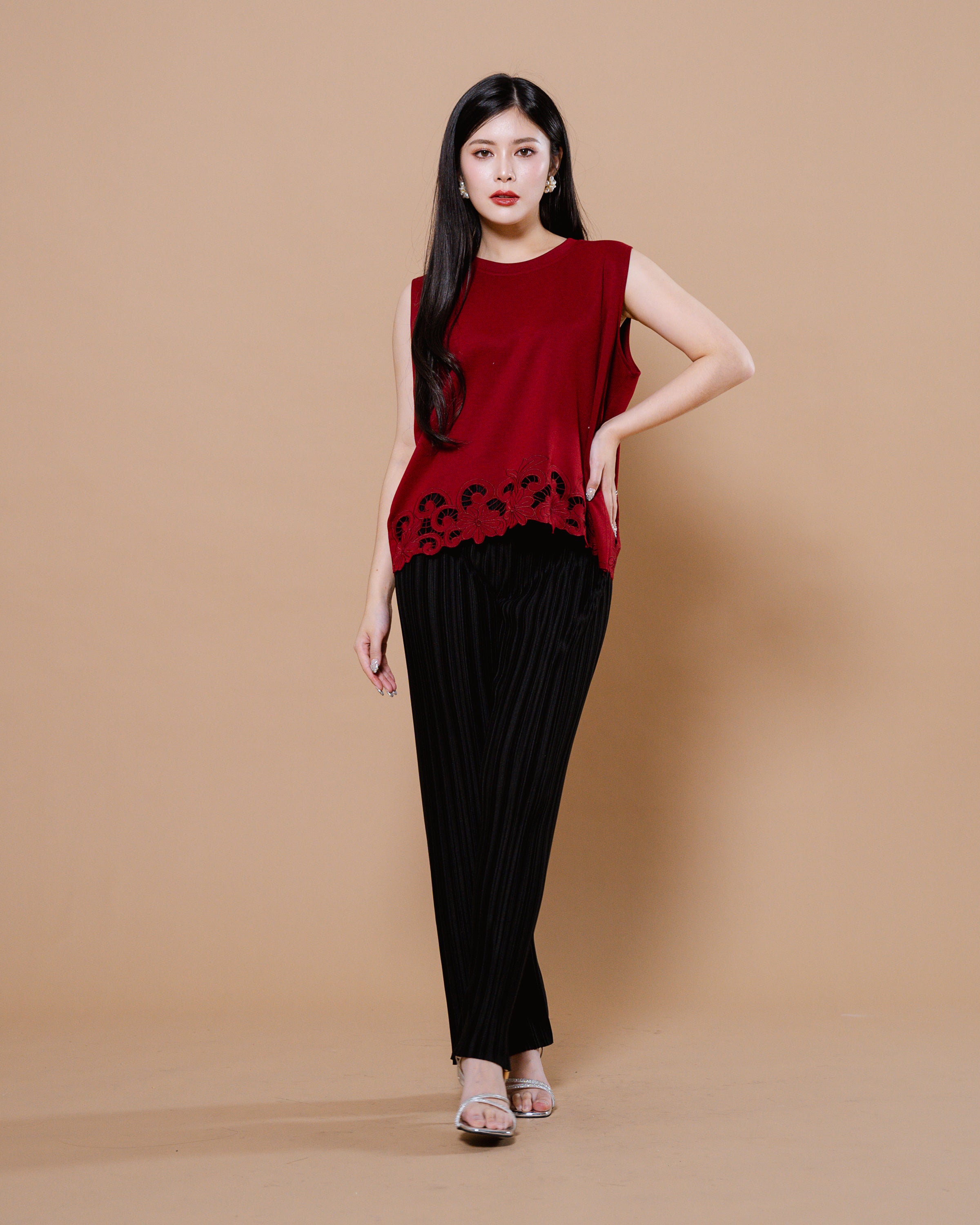 CNY Dynasty Top Maroon