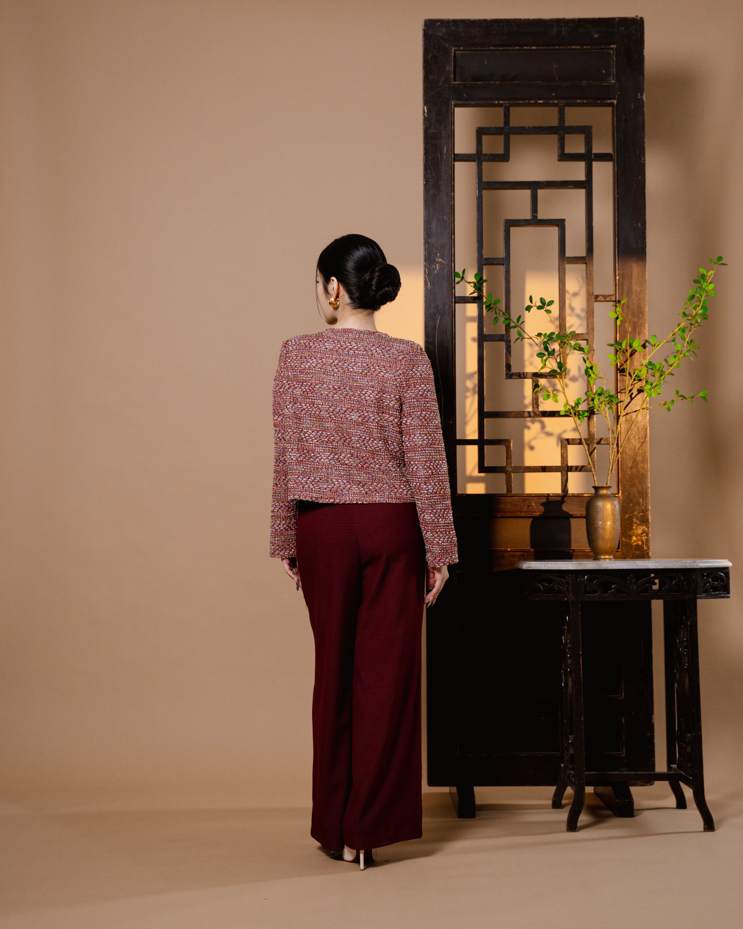 CNY Resplendence Cardigan Maroon