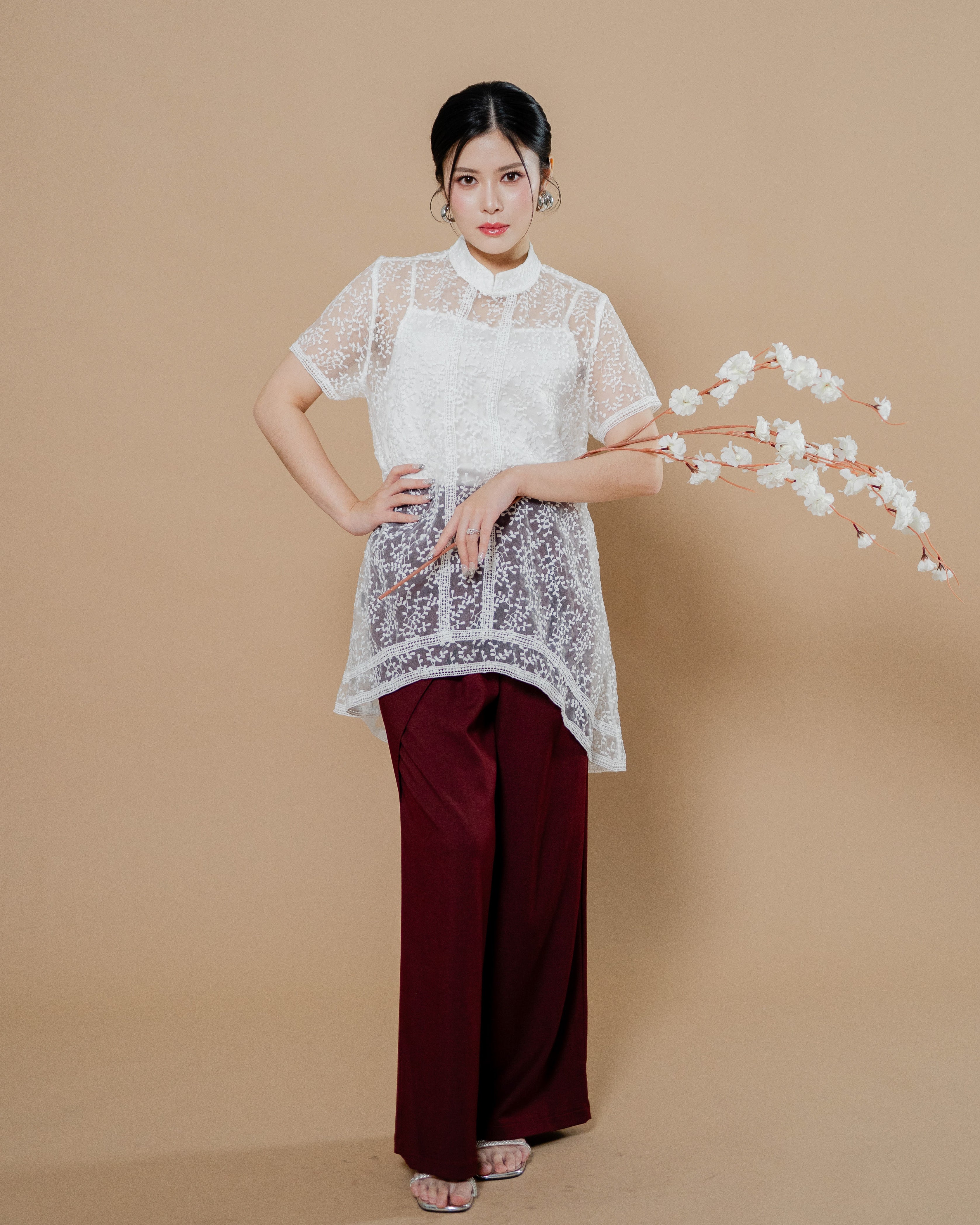 CNY Lunar Bloom Top White