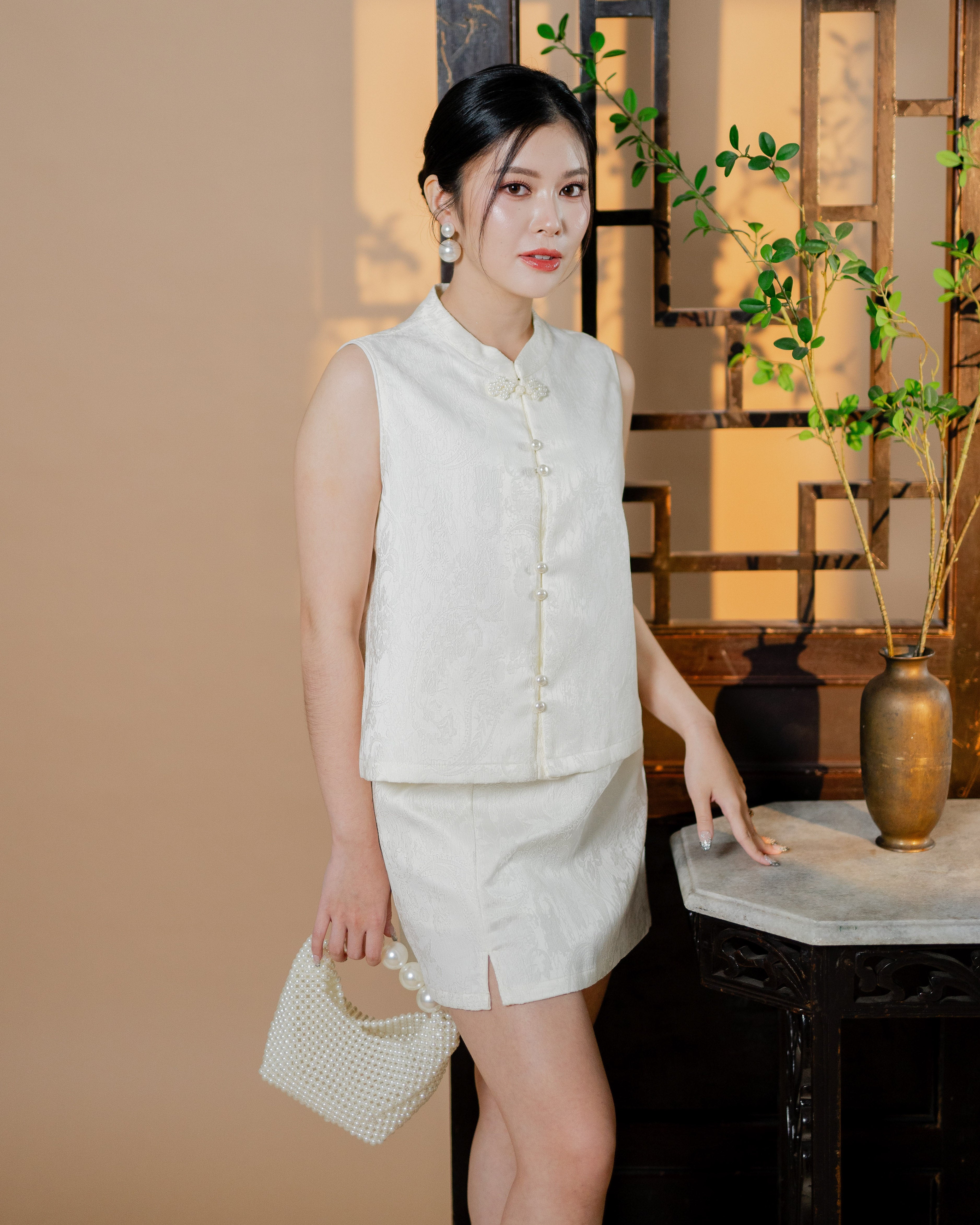 CNY Jade Harmony Top Ivory