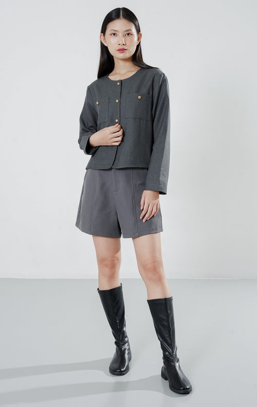 Portia Top Grey