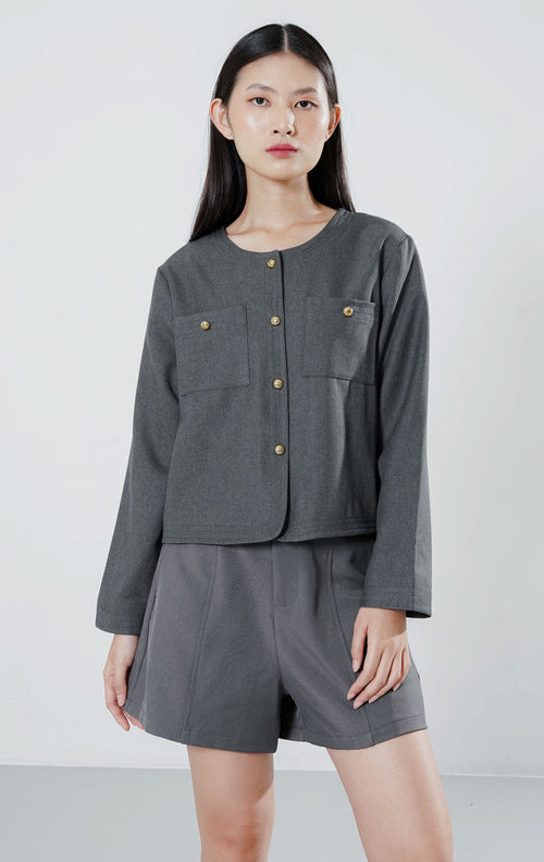 Portia Top Grey