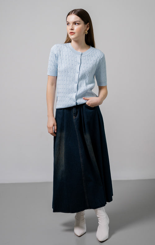 Juventia Knit Blue Top – Baju Atasan Rajut Wanita