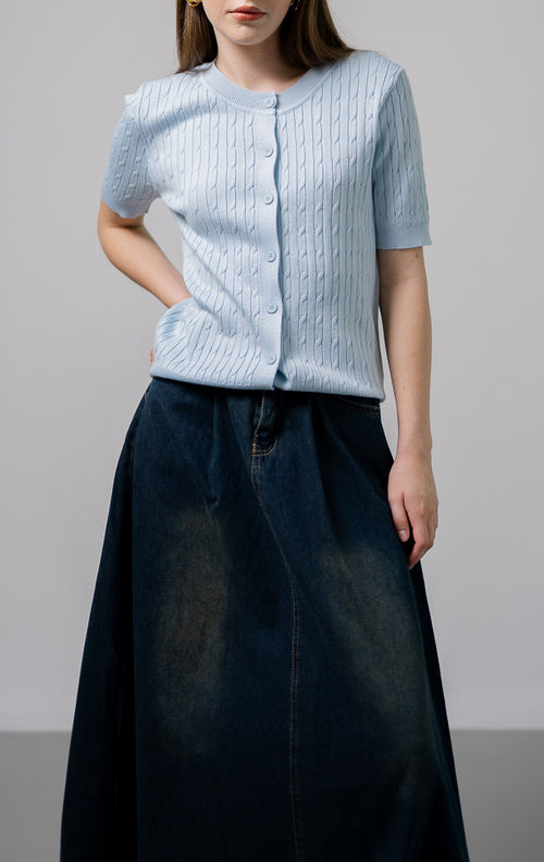 Juventia Knit Blue Top – Baju Atasan Rajut Wanita