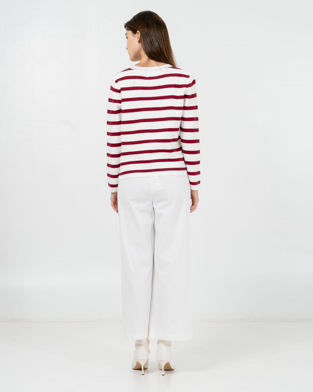 Nowela Striped Knit Red Cardigan – Outer Rajut Wanita