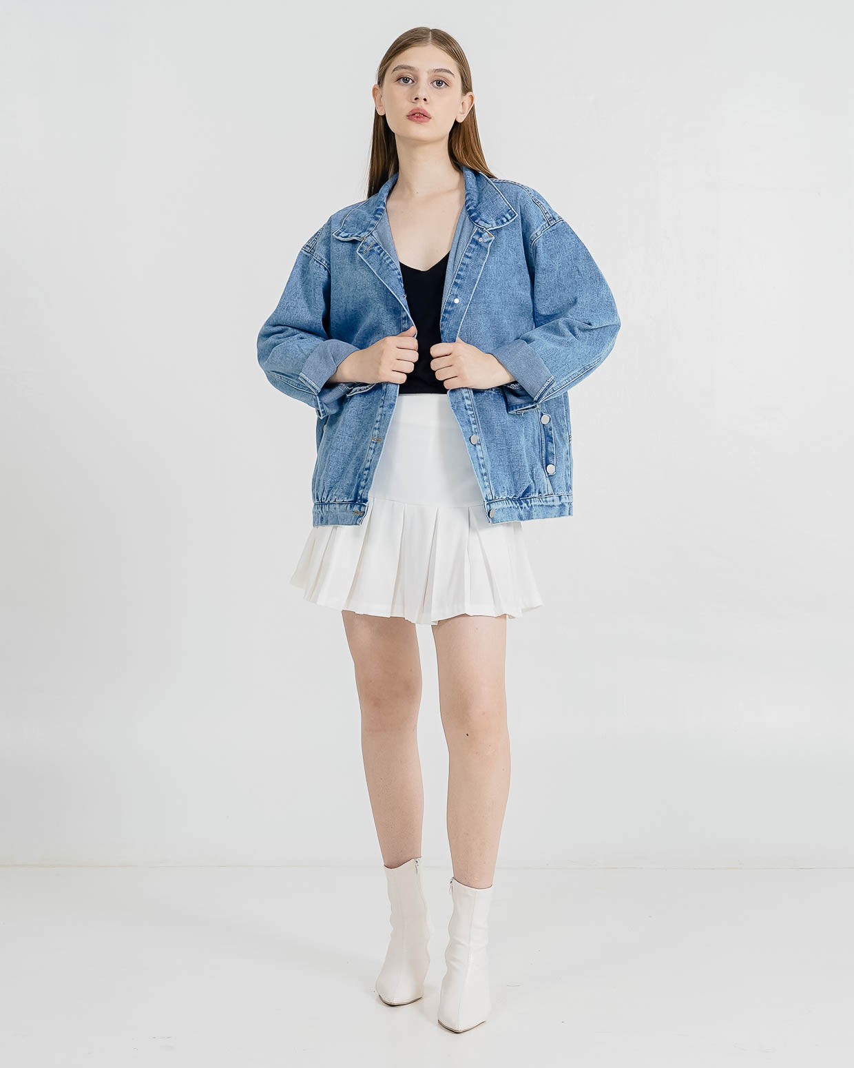 Henry Oversized Denim Jacket –  Outer Denim Wanita Lengan Panjang