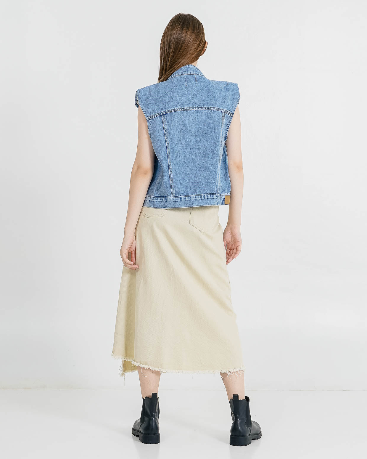 West Denim Vest – Outer Crop Wanita Casual ( RESTOCK )