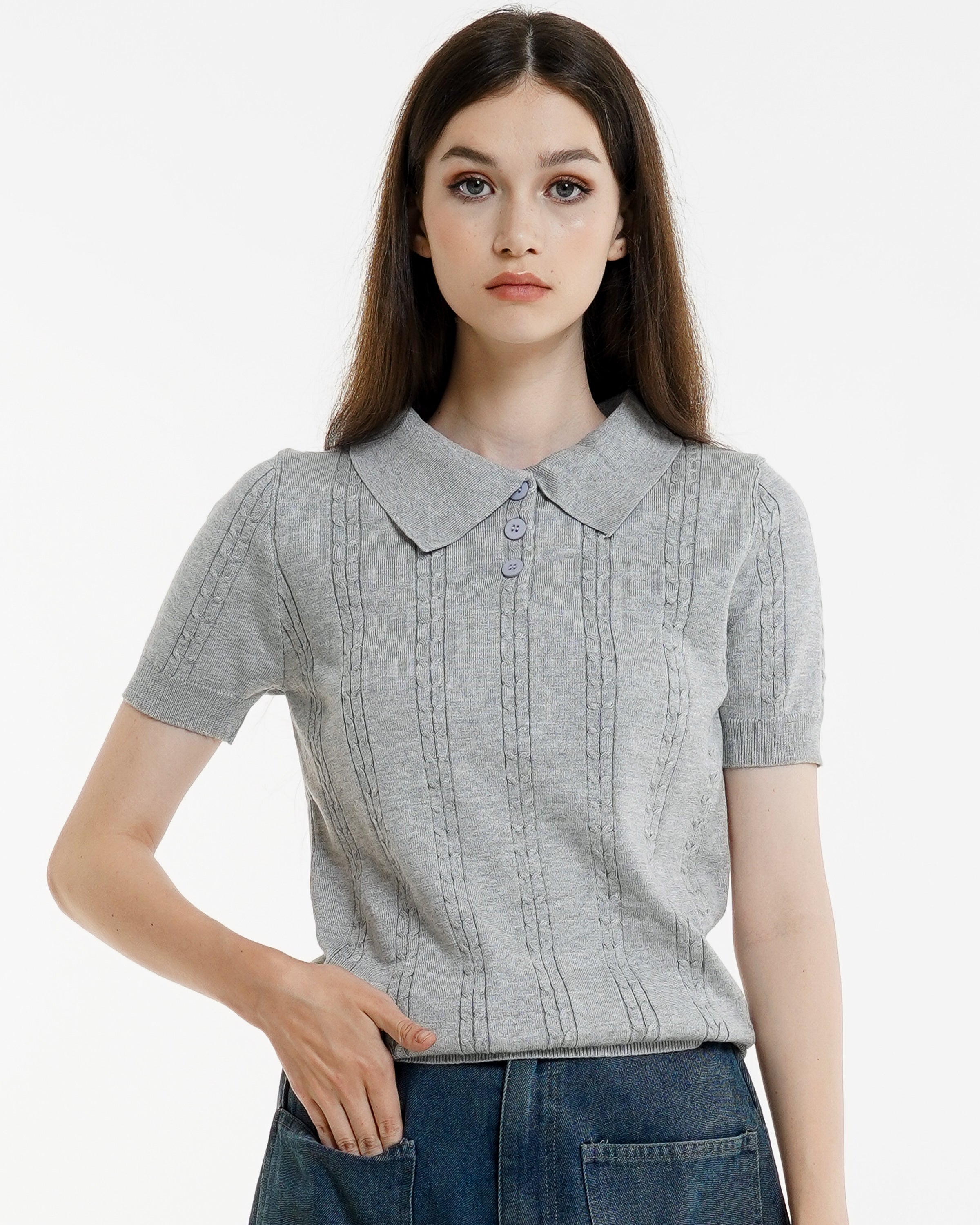 Rosalie Knit Top Grey