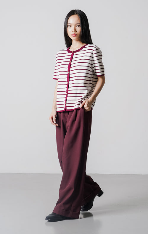 Rerena Top Maroon Striped