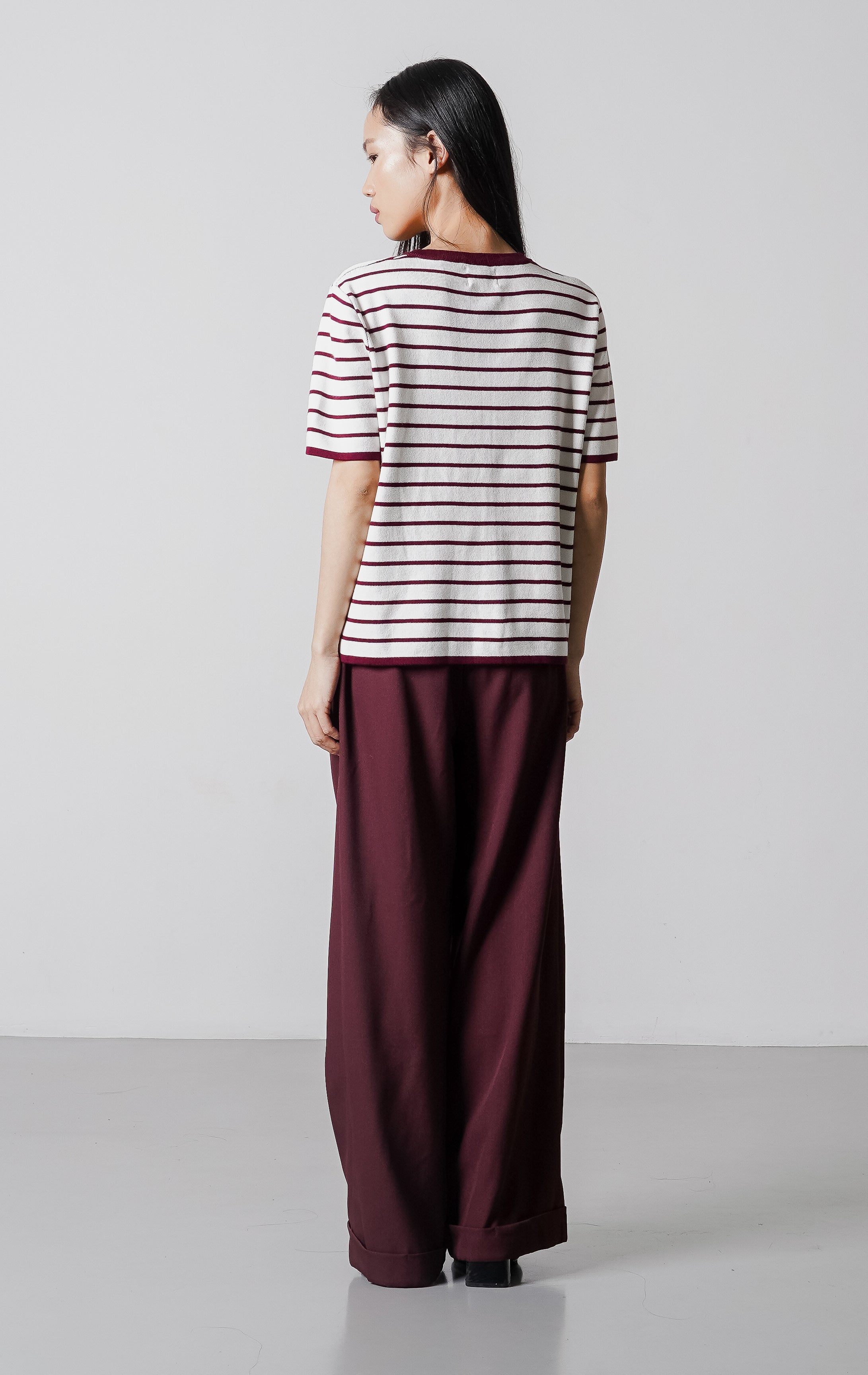 Rerena Top Maroon Striped