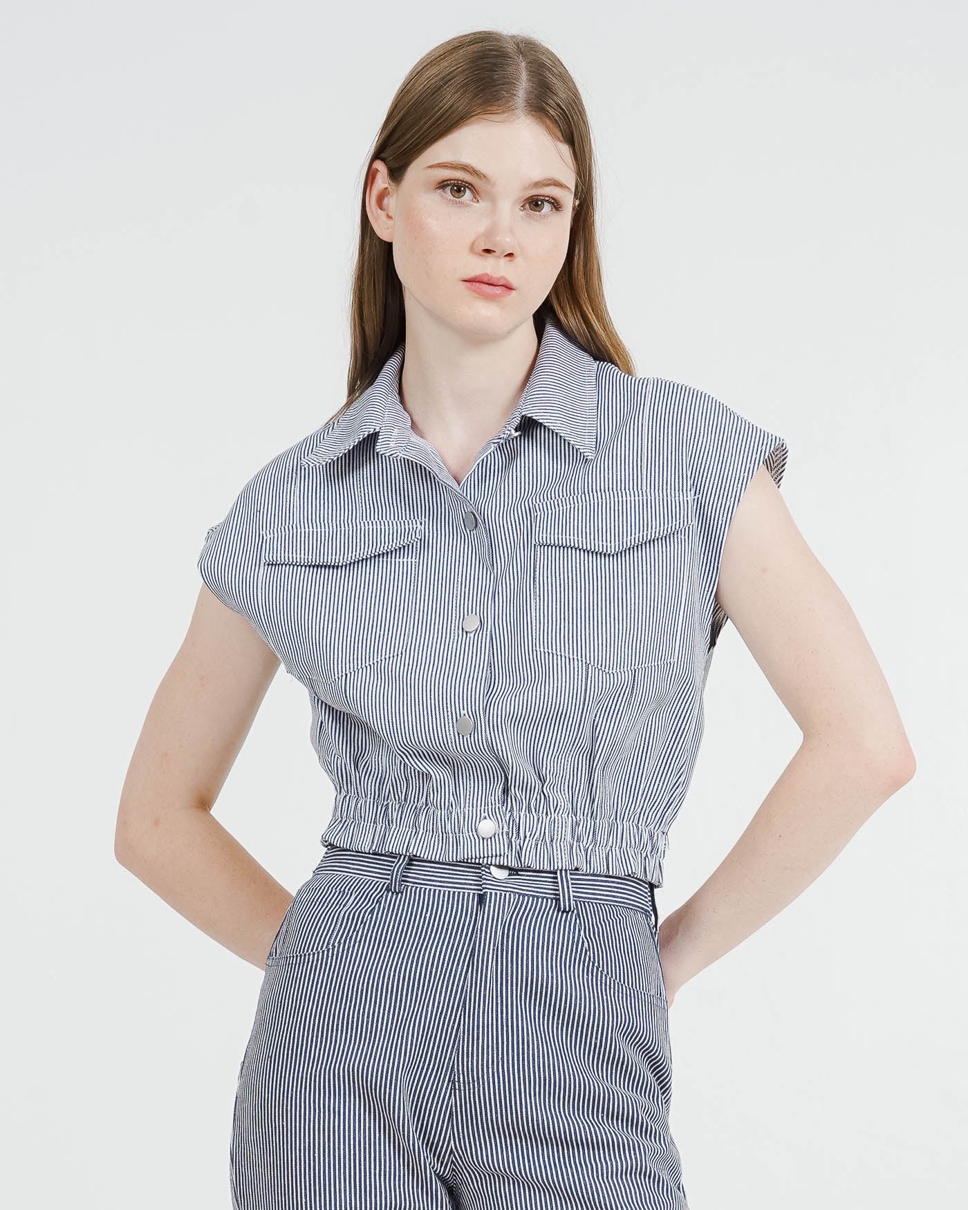 Elyse Striped Top Denim