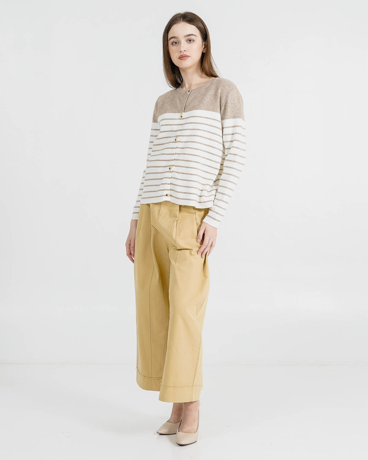 Noah Striped Brown Cardigan – Outer Wanita Casual