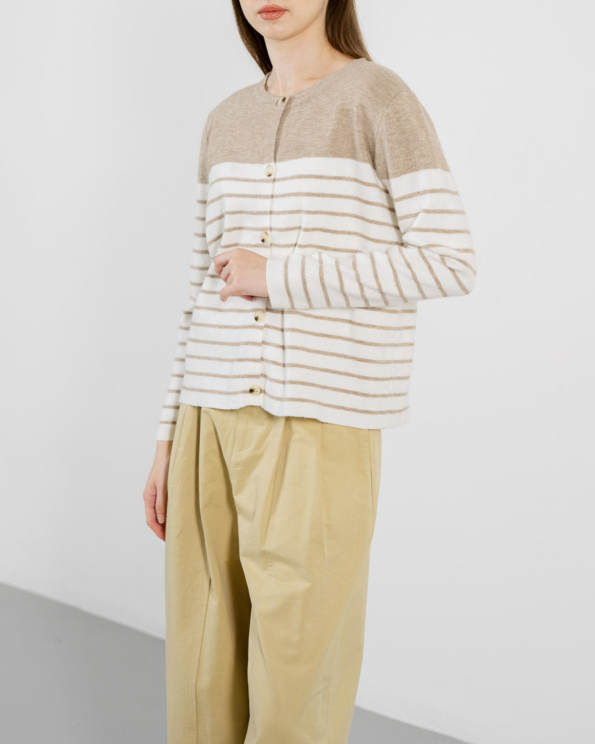 Noah Striped Brown Cardigan – Outer Wanita Casual