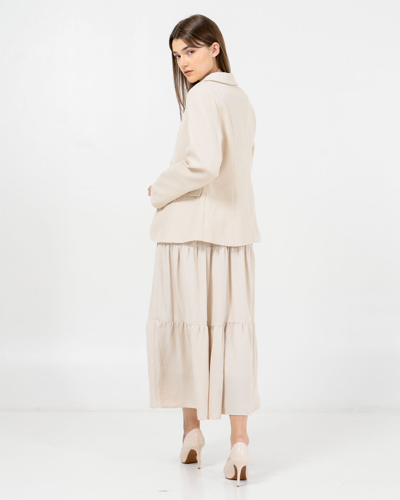 Juliette Oversized Fitted Ivory Blazer – Outer Formal Wanita