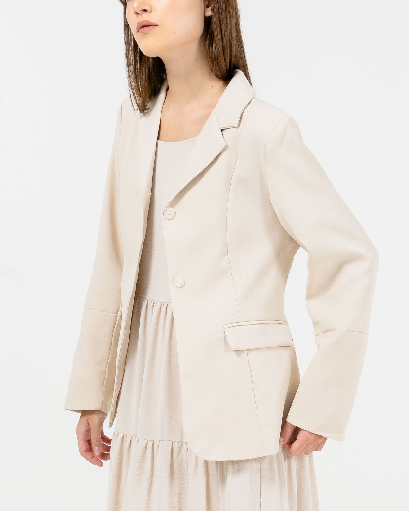 Juliette Oversized Fitted Ivory Blazer – Outer Formal Wanita