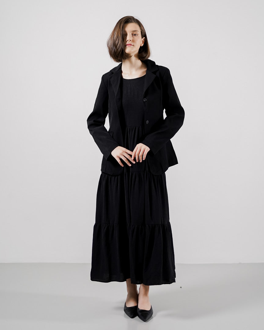 Juliette Oversized Fitted Black Blazer - Outer Formal Wanita