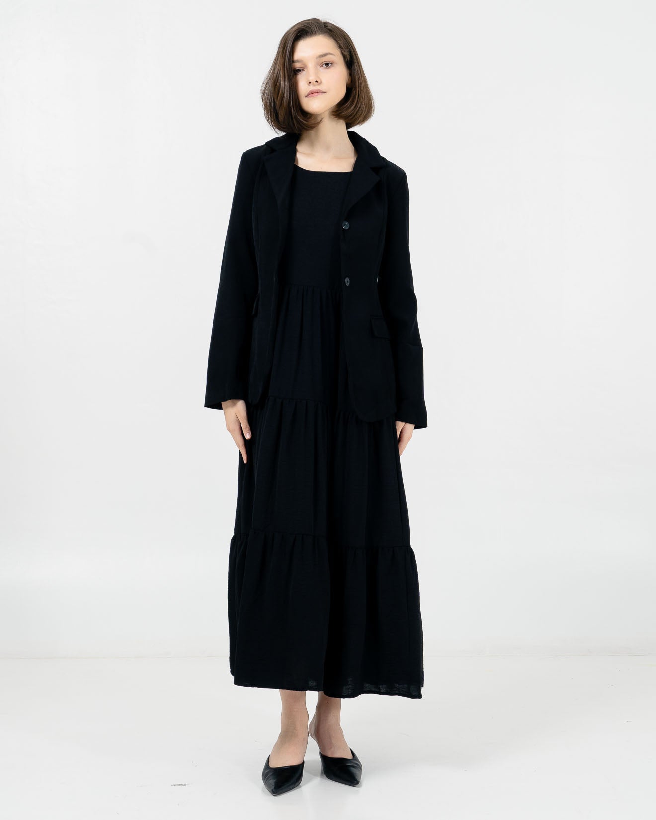 Juliette Oversized Fitted Black Blazer - Outer Formal Wanita