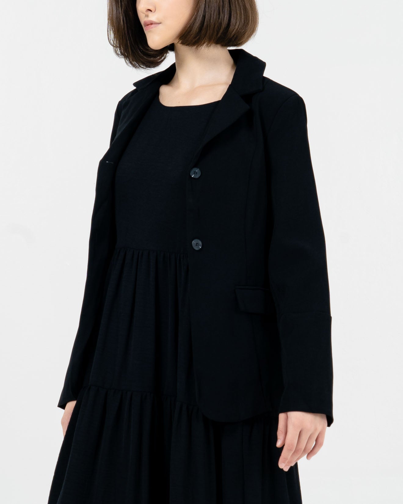 Juliette Oversized Fitted Black Blazer - Outer Formal Wanita