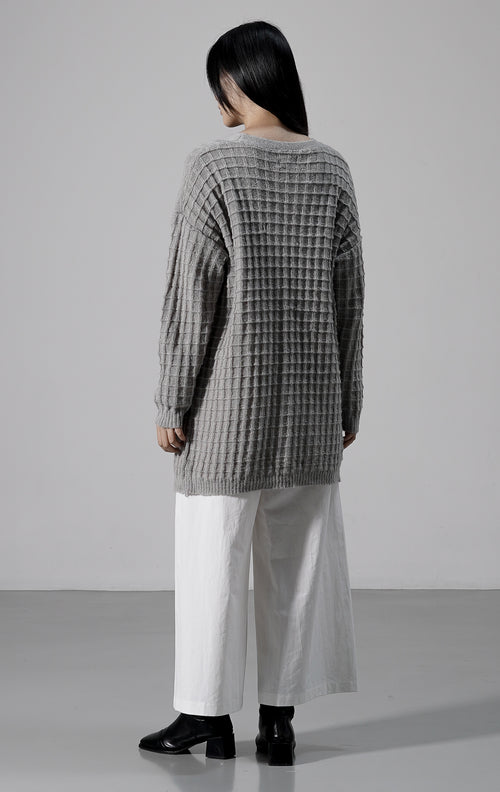 Waffle Cardigan Grey