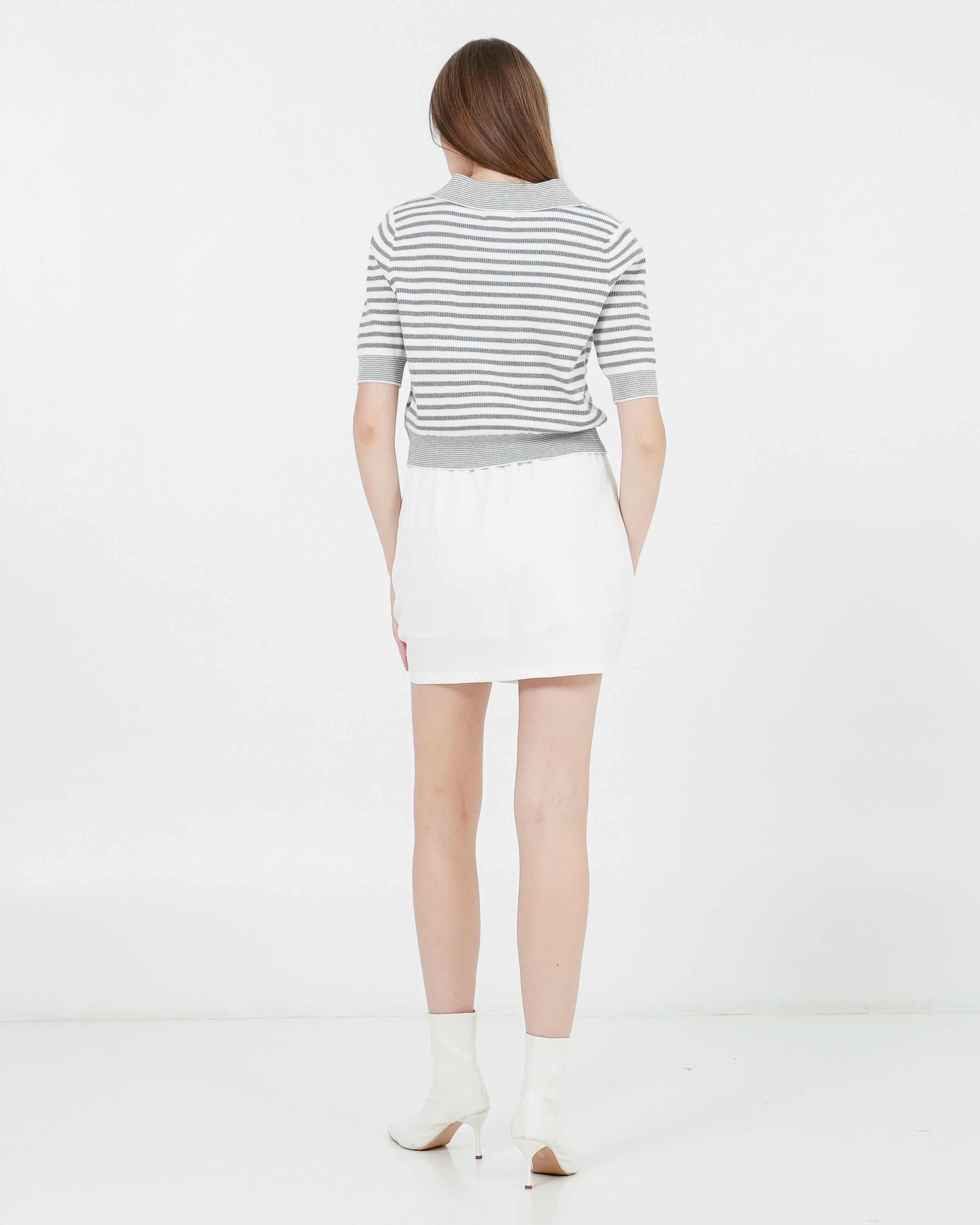 Soffia Knit Top Grey Striped