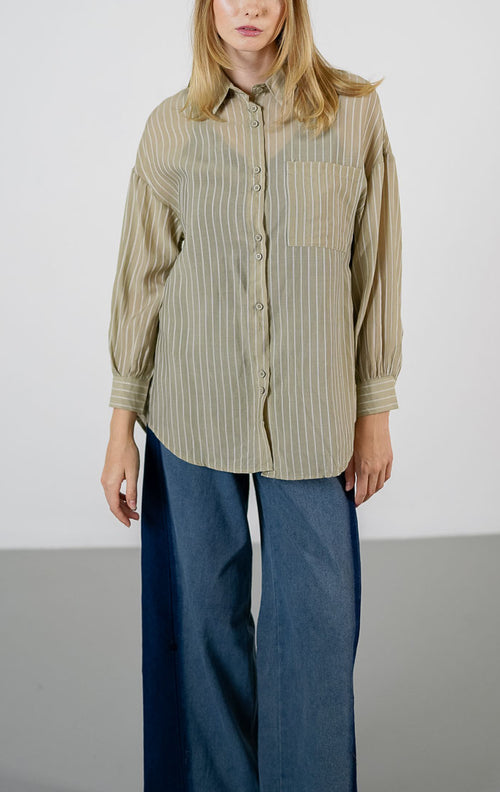 Danika Shirt Sage Striped