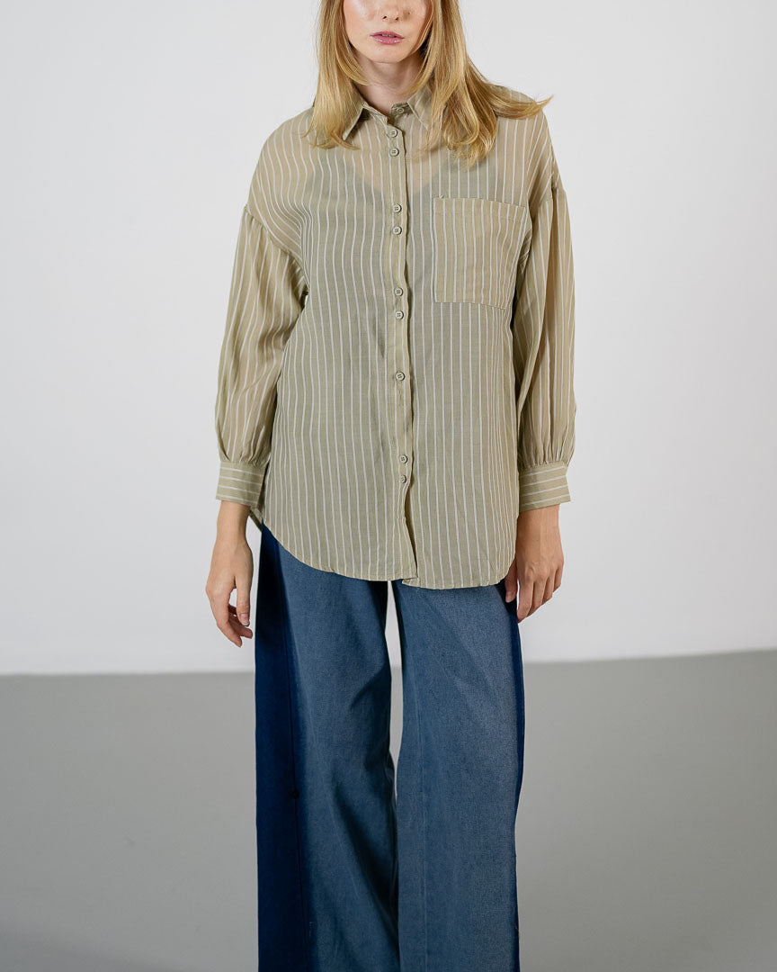 Danika Shirt Sage Striped