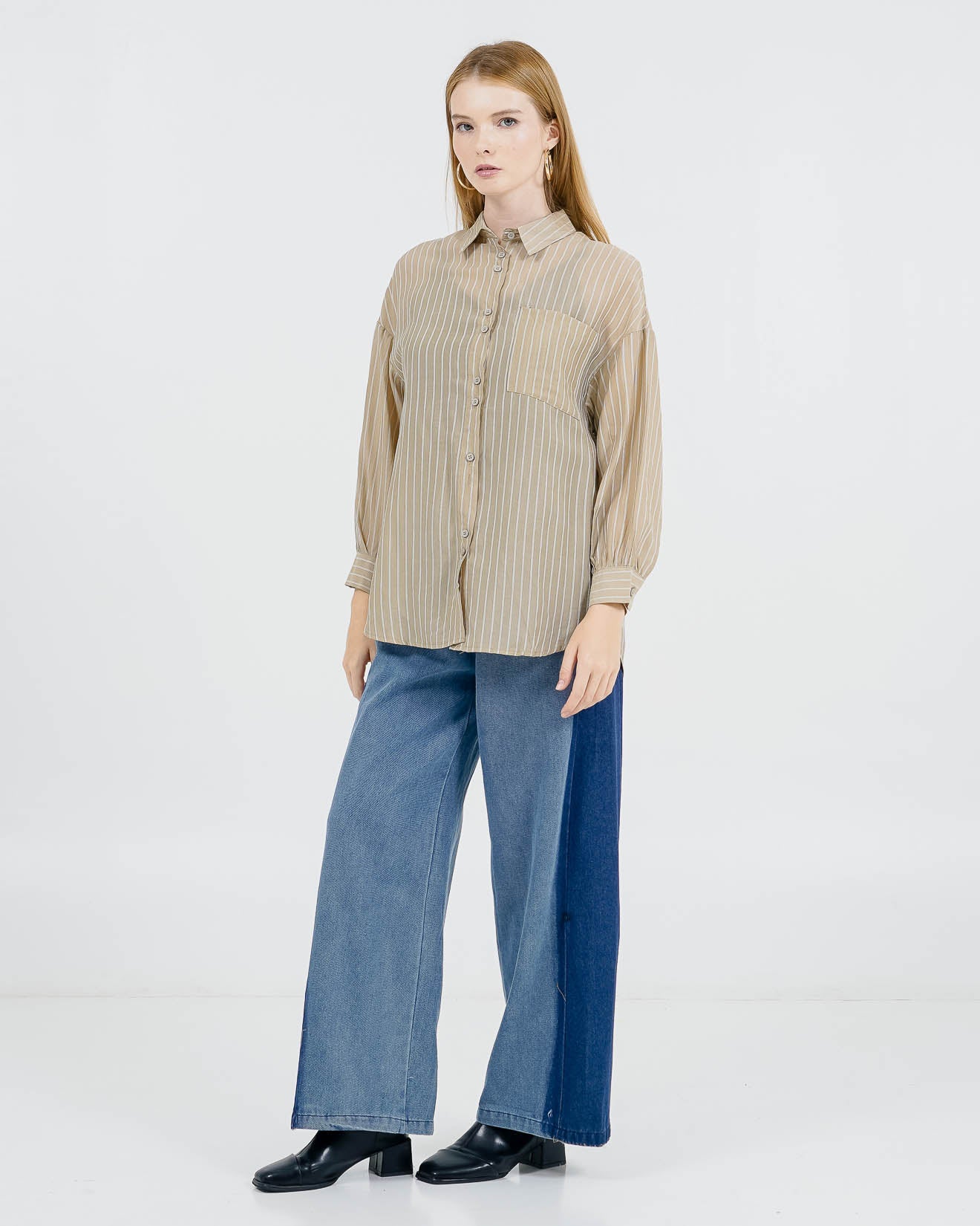 Danika Shirt Sage Striped