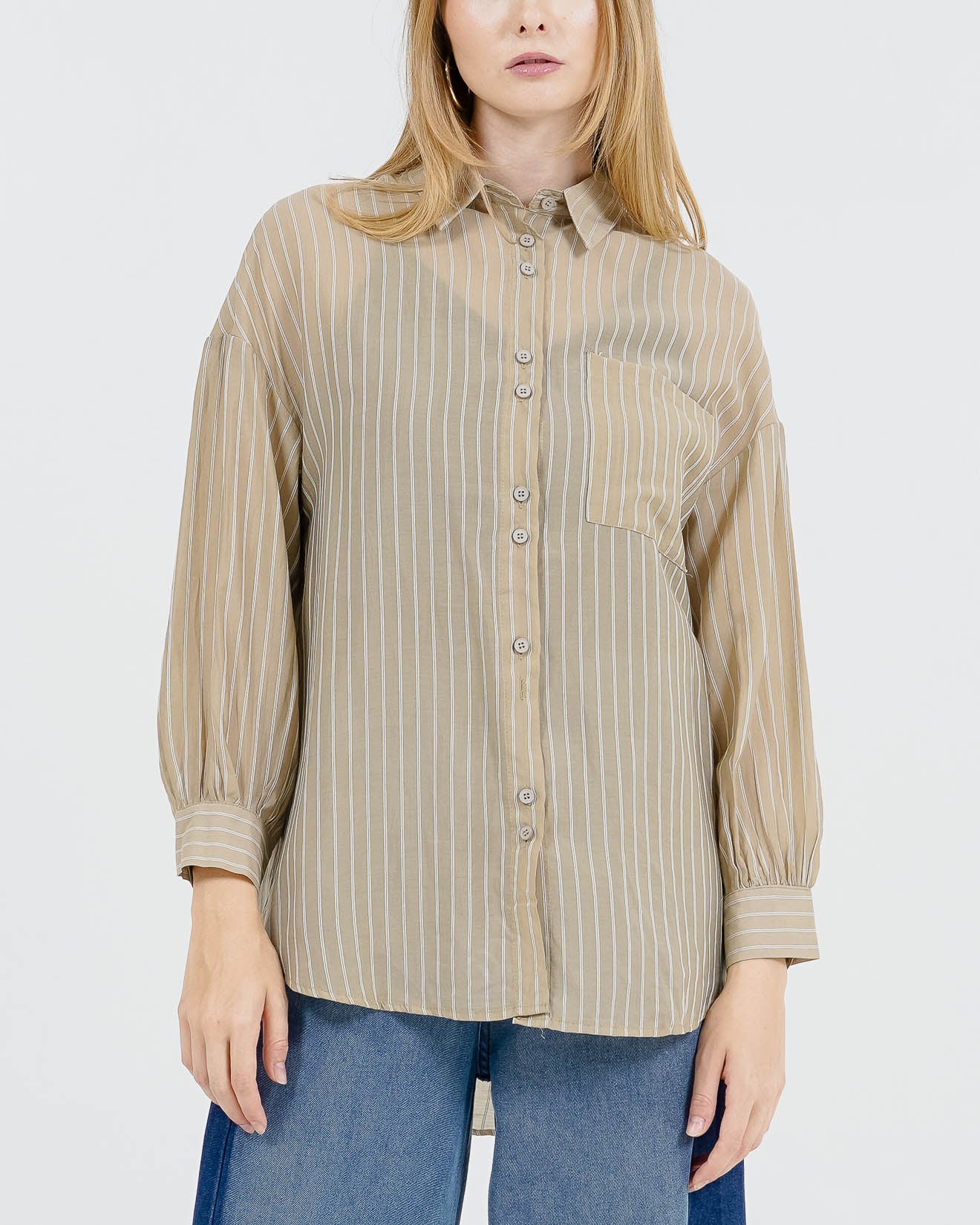 Danika Shirt Sage Striped