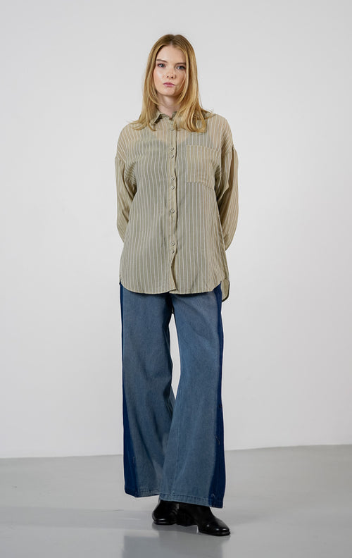 Danika Shirt Sage Striped