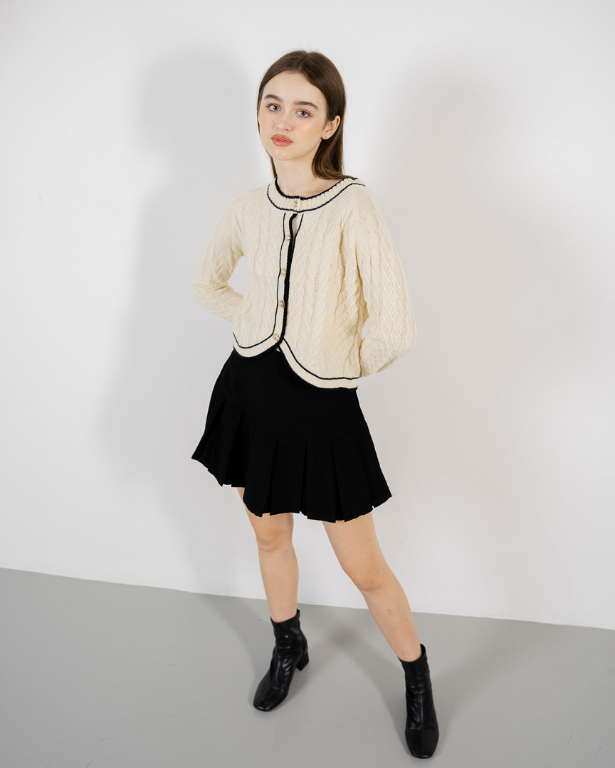 Ignacia Cable Knit Ivory Cardigan – Outer Wanita Casual