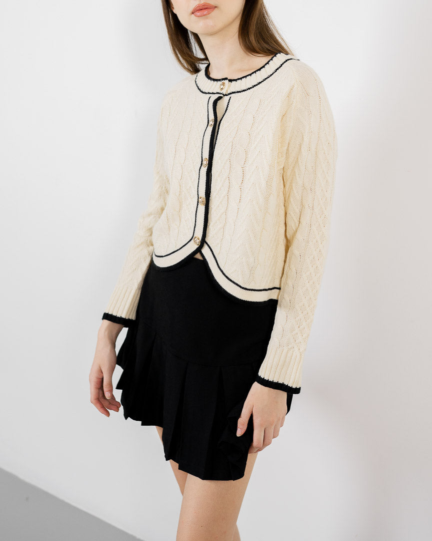 Ignacia Cable Knit Ivory Cardigan – Outer Wanita Casual