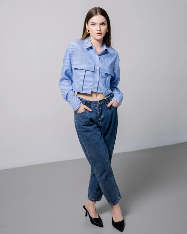 Claire Shirt  Blue Striped